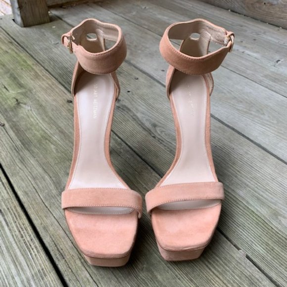 **HP** NWOB Stuart Weitzman nude Backupplat sandal size 9 - Picture 2 of 14